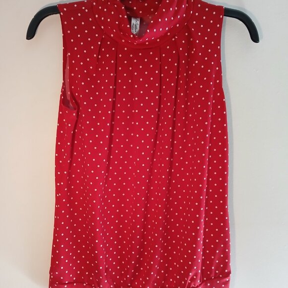 PerSeption Concept Red Top with white dots, Size Small - Picture 5 of 8